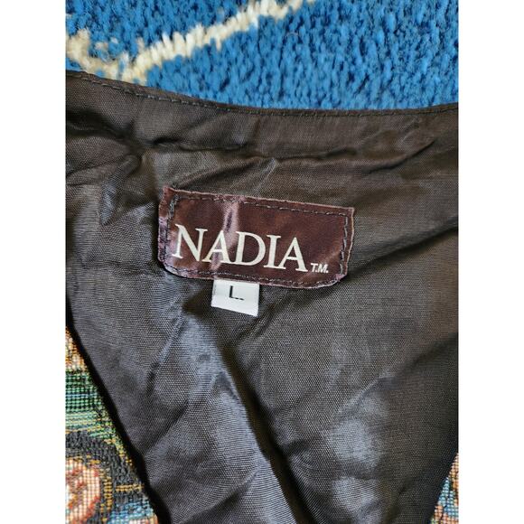 Vintage Nadia Tapestry Button Up Vest Lg - Picture 5 of 5